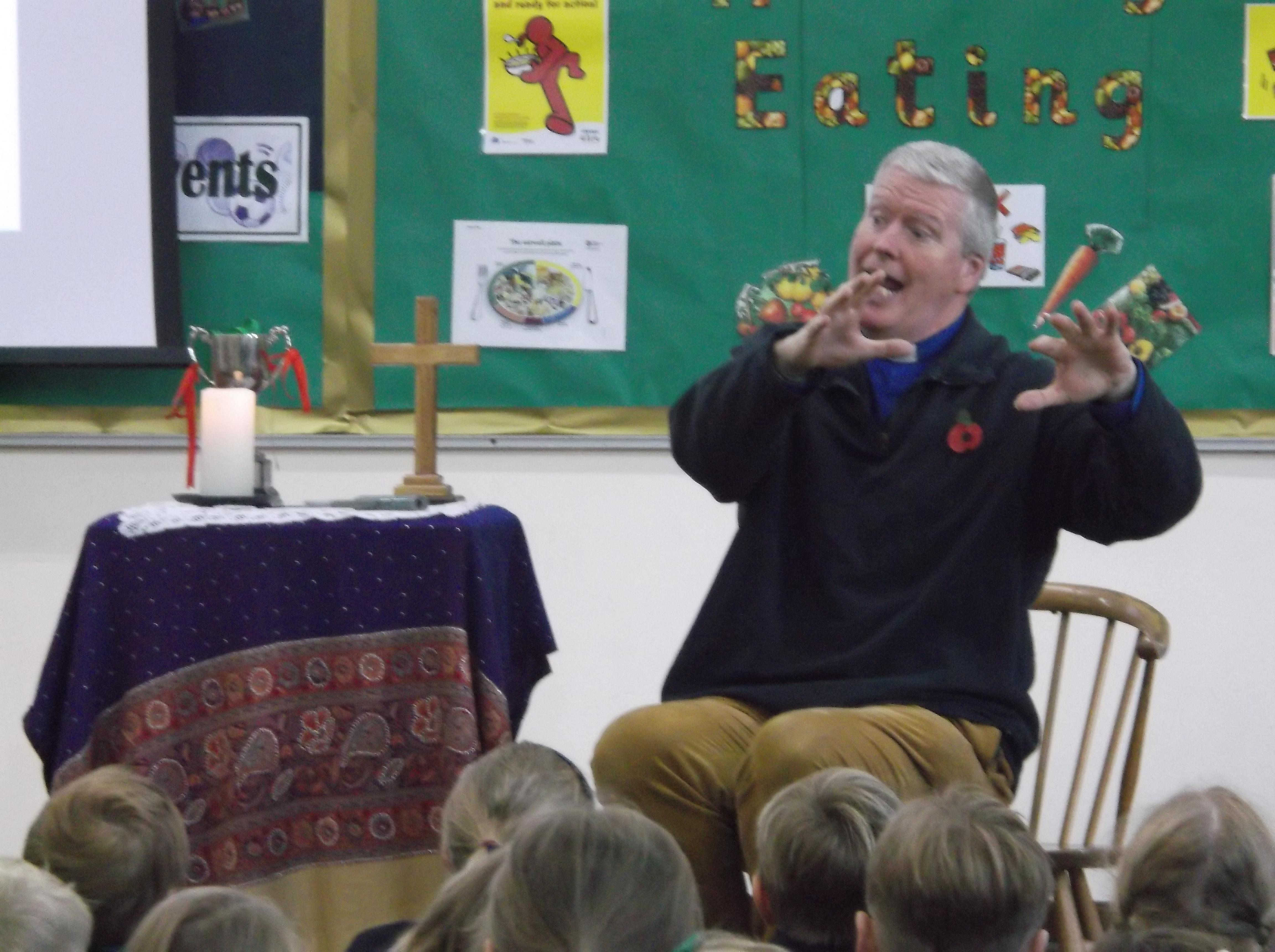 Rector David leading a Celebration Assembly